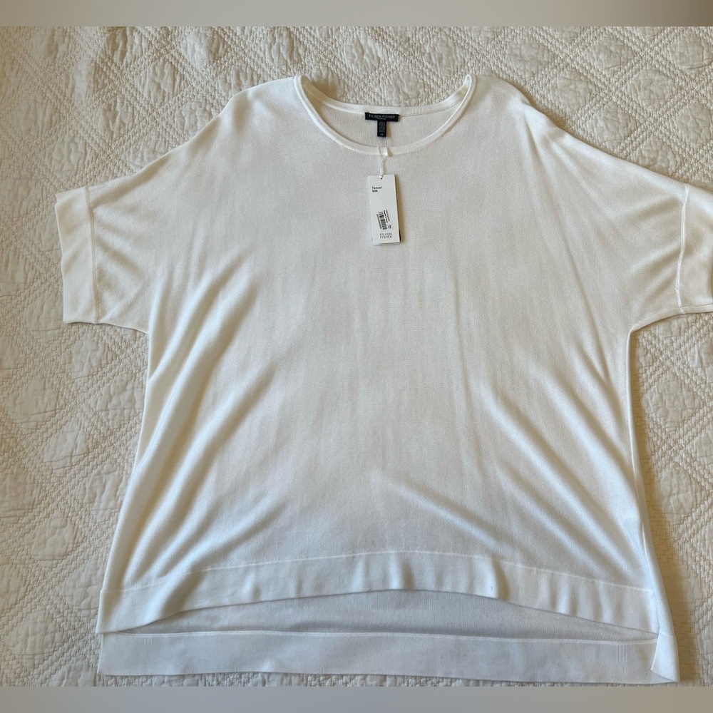 White 3X Eileen Fisher Tencel Silk shirt